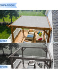 Comparison of pergola with and without 7 By 11 Ft Waterproof Sun Shade Sail With Grommets UV Blocking Breathable Rectangle Canopy