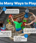 Children playing with Pump And Splash Discovery Water Table For Toddlers 2 Plus With Seats, interactive water features, sensory fun