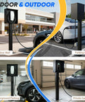 All Weather EV Charger Pedestal With Roof And Side Protection at outdoor mall, parking lot, underground, and private garage.