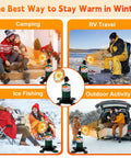 Portable Propane Heater For Camping And Outdoor Spaces, Rugged Base With Propane Tank Holder, Cranks Out Warmth And Easy Start