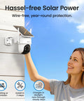 Real Deal Eight Cam Wireless Outdoor Security Camera System Beast Grade Solar Powered Surveillance Kit with user installing camera.