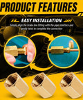 Rust-Resistant 3/16 Brake Line Fittings With 3/8-24 Precision Thread, Universal Double Flared Brake Line Adapter Kit For Automotive And Truck Repair, Inverted Flare Compatible, Secure Tight Connections. Brass brake line fittings shown with easy installation