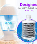Alkaline Replacement Water Filter For Home Use with OPTI DROP unit, 200 gallons capacity, pH raises to 9.0, made in the USA.