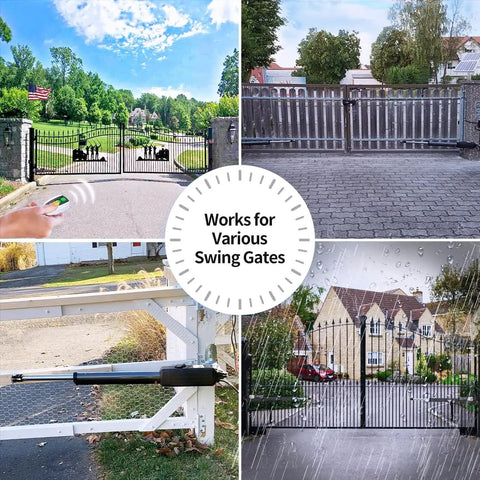 Automatic Gate Opener Kit For Dual Swing Gates Up To 16 Feet Or 550 Pounds Solar Powered Medium Duty Gate Operator With Included