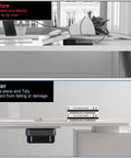 Adjustable Mini PC Mount Bracket demonstrates a tidy workspace setup for NUC and Mac Mini under a desk, securely holds 12 lbs.