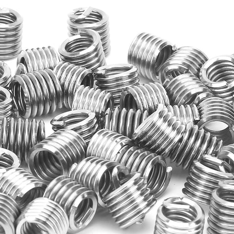 50Pcs Wire Thread Insert Kit 304 Stainless Steel NPT UNC Threads 1/4-20 Coiled Helical Sleeves For Automotive Repairs