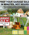 Triple Pack 17x13 Inch Garage Sale Signs With High Visibility Arrows Double Sided Weatherproof 4mm Corrugated Plastic Includes Stakes And 420 Pricing Stickers Built To Draw More Traffic To Your Yard Sale on display