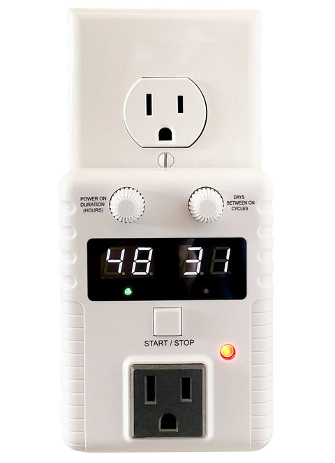 Battery Charger Timer With Set It And Forget It Dial System For Off Up To 99 Days And On For 1 To 99 Hours front view
