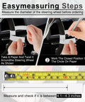 Instructions for measuring steering wheel diameter for Steering Wheel Desk For Laptop And Eating Two In One Car Tray With Cup Holder Pen Slot.