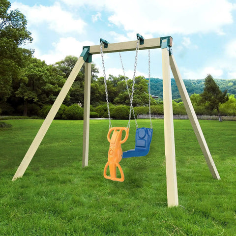 Heavy Duty A Frame Swing Set Brackets With Mounting Hardware, 2 Steel Brackets, Rust Resistant Green Finish, Includes Screws And Washers For Quick Sturdy Yard Playset Installation