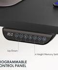 Programmable control panel of Crush Your Daily Desk Routine With This Height Adjustable Standing Desk with 4 memory settings.