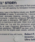 The Tef-Gel story detailing its development for preventing blistering and corrosion in marine equipment by Robert P. Mergenthaler.