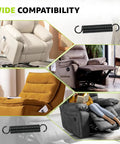 Heavy Duty 7/8 Inch Recliner Mechanism Extension Springs No Sweat Install Fit For Lane Magnus Action Furniture Big Man Chair And 0521 Comfort King For Smooth Easy Couch Restoration, displayed with compatible recliners.