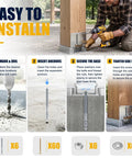 Heavy Duty 4x4 Post Base for Concrete Foundations, Galvanized Steel Outdoor Bracket Set of 6 installed on 4x4 wood post