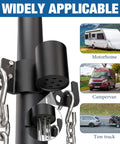 Aluminum Trailer Chain Holder Heavy Duty Towing Chain Organizer With 7 Way Plug Holder Cover for RVs, campers, and utility trailers.
