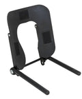Sierra Comfort Standard Electric Lift Massage Table With 3 Inch High Density Foam Deck And Water Resistant PU Leather Upholstery Adjustable Height From 16 To 31 Inches For Salon Or Clinic Use With Steel Frame, top view of adjustable black massage face cradle.