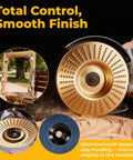 Pro Grade 15-Piece Wood Carving Disc Kit For 4 to 4.5 Inch Angle Grinders With 5/8 Inch Arbor in use on wood project