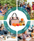 Yellow Insulated Lunch Box With Lightning Bolts Design, Available In Small And Medium, A Handy Workhorse For School Or Work, Durable Nylon Exterior With Pearl Cotton Insulation Keeps Meals Fresh On The Go. pink lightning insulated lunch bag for school, office, picnic, and camping