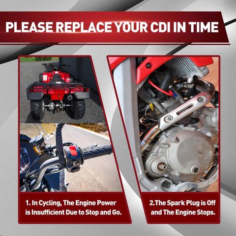 Image illustrating issues with a GY6 engine, highlighting power loss and spark plug disconnection affecting scooters and ATVs.