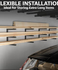 Beefy Wood Organizer And Lumber Storage Rack Wall Mount Heavy Duty Metal Shelf Six Levels Holds Up To 1200 Lbs with lumber stored