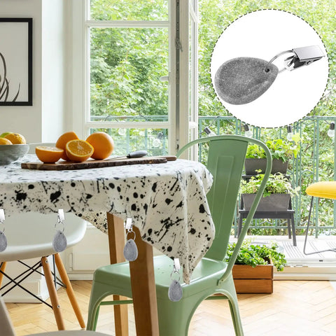 Teardrop Marble Tablecloth Weights With Metal Clips 24 Pack Outdoor Table Cover Hangers for picnics and parties on dining table