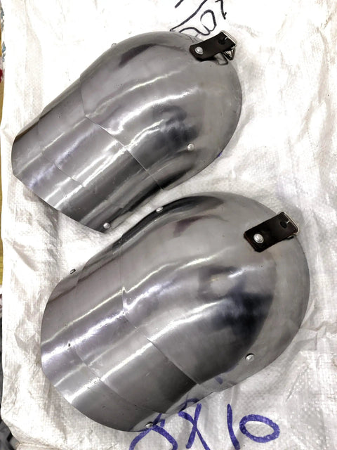 Authentic Medieval Pauldron Spaulder Armor Set For Adults Real Deal Wearable Plate Shoulder Guards in silver finish