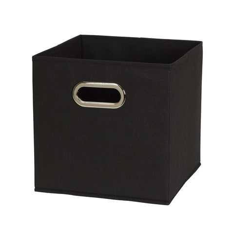 Six Piece Set Foldable Fabric Storage Bins Featuring Rock Solid Chipboard Panels And Grommet Handles Stackable Closet Organizer Game Changer For Small Spaces And College Dorms Black