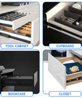 Premium Eight Inch Drawer Slides Delivering Hella Smooth Glide With Soft Close Full Extension Ball Bearing Tracks Heavy Duty Side Mount Hardware in tool cabinet and closet.