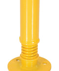 Top Shelf Badass Spring Loaded Steel Bollard For Garages And Sites features yellow safety finish and flexible base for impact protection.