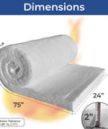 Rolled ceramic fiber blanket insulation, 2 in x 24 in x 75 in, 8# density, 2400F, Amazon Home
