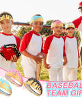 Kids wearing Ice Cream Drip Baseball Headband For Teens And Adults Elastic Polyester Sweatband In Multi Color on field