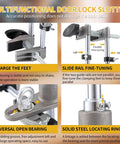 Rugged Door Mortise Lock Jig Kit with tungsten cutters and adjustable features for easy lock installation on wooden doors.