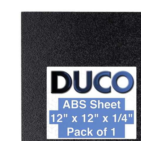 One Quarter Inch Black ABS Plastic Sheet 12 By 12 Inches Textured Matte Finish Heat Moldable Panel For Home Decor, Dope Crafts, Robotics, DIY Projects And Industrial Use Made In USA 6mm Thick, textured surface close-up.