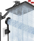 10 Inch Rainfall Shower Head And Handheld Combo With 11 Inch Arm Anti Leak Design Adjustable Height And Angle Four Spray Modes