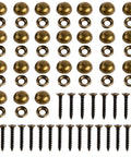 Top Shelf Brass Decorative Screws 24 Pack 15Mm Upholstery Tacks With Self Tapping Threads And Anti Rust Caps No Sweat At All For Furniture Repairs And Mirror Projects - 24 brass screws and caps displayed.