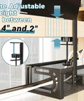 Under Desk Cable Management Tray With Clamp No Drill Installation 25.3 Inch Large Capacity Metal Cord Organizer adjustable height view.