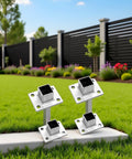 4 Pack Square Post Bases Stainless Steel Flange Anchors Heavy Duty Brackets For Fence Deck Railing Supports 1 Inch Square Posts Durable Outdoor Posts And Accessories in garden setting