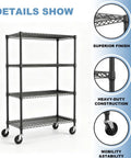 4 Tier Metal Shelving Unit for Garage Storage Ultra Heavy Duty Carbon Steel Rack With Adjustable Heights Sturdy 2100 Lbs