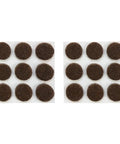 Self Adhesive Felt Furniture Pads One Half Inch Brown 24 Pack Easy Peel And Stick Scratch Protection For Cabinets Tables Floors