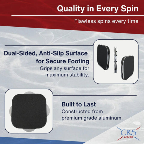 CRS Cross figure skating spinner front view outdoor 8-inch metal spin trainer with dual-sided anti-slip pads