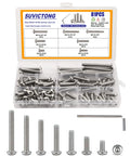 Badass 81 Piece 1/4-20 Button Head Socket Cap Bolt Assortment Kit Made From Rugged 304 Stainless Steel with Allen wrench.