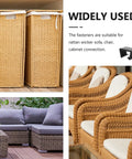 Image showcasing wicker sectional sofa, wicker chairs, and connectors for Outdoor Furniture Clips For Patio Sectionals.