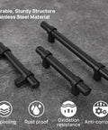 Dope Matte Black Cabinet Pulls Set, 25 Count, 3.75 Inch Center To Center Stainless Steel Drawer Knobs, rust resistant design