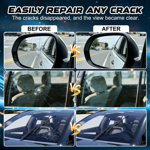 Two Pack Windshield Chip Repair Kit That Fixes Chips Fast With A Five Minute Quick Glass Repair Liquid for mirrors and windshields
