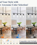 32 Inch 4 Light Matte Black Bar Light With Rustic Farmhouse Charm For Kitchen Island And Dining Room Ceiling Hanging Lamp That Hits Different, displayed in three styles over a dining table.