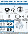 Faucet Repair Kit With Handle For Delta And Peerless RP44123 Includes Ball Assembly Seats Springs Cam Cap Adjusting Ring