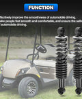 Rear Golf Cart Shock Absorbers Heavy Duty With Steel Springs And Matte Black End Links Solid Replacement Suspension Kit For Yamaha G16 G19 G22 G29 Gas Whips Ready To Roll on golf cart with springs.