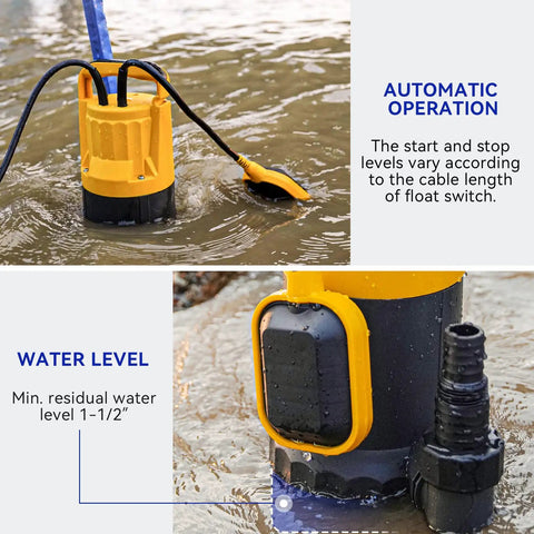Beast Mode Submersible Sump Pump for Quick Water Removal in hot tubs pools basements and garden ponds with automatic operation feature