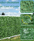 Dope Privacy Fence Screen Ivy Wall Backdrop 120x60 Inch with mini hedge panels, faux greenery in garden setting, easy install