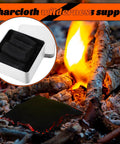 Char Cloth Fire Starter Refills For Bushcraft And Outdoor Survival Eight Rolls Quick Ignite In 0.5 To 3 Seconds Hand Made Emergency Fire Starter For Camping Hunting And Outdoors Prepper Favorite, tin with char cloth and flame on wood